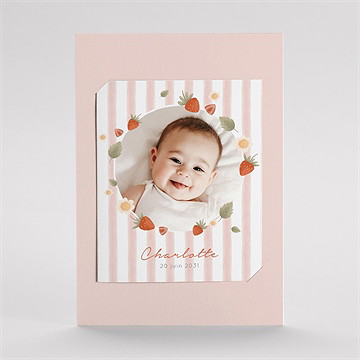 Faire-part naissance fraises acidulées duo