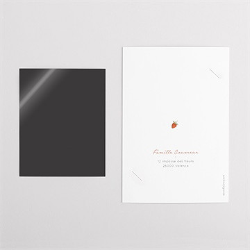 Faire-part naissance fraises acidulées duo - Dos du faire-part