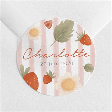Sticker naissance fraises acidulées
