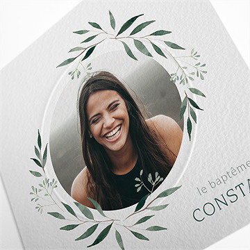 Faire-part de baptême adulte plié - Détail du faire-part