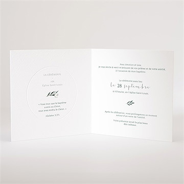 Faire-part de baptême adulte plié - Intérieur du faire-part