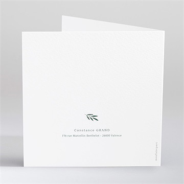 Faire-part de baptême adulte plié - Dos du faire-part