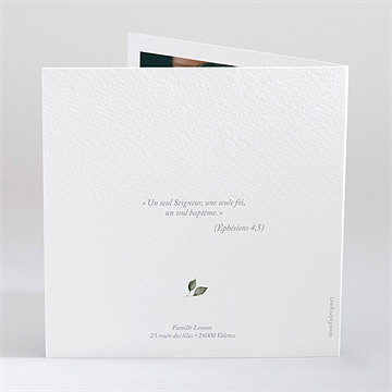 Faire-part de baptême adulte religieux - Dos du faire-part