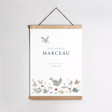 Affiche naissance mon amie la baleine