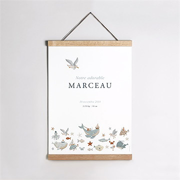 Affiche naissance mon amie la baleine