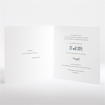 Faire-part de baptême couronne végétale adulte - Intérieur du faire-part