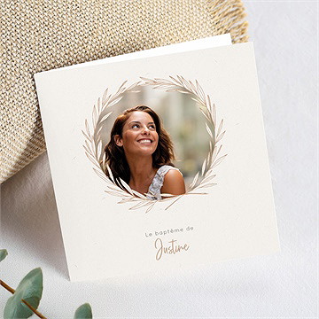 Faire-part de baptême fille adulte