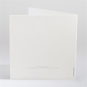 Faire-part de baptême fille adulte - Dos du faire-part