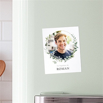 Faire-part de baptême adulte végétal duo - Mise en situation