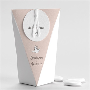 Boîte de dragées baptême petites soeurs étui