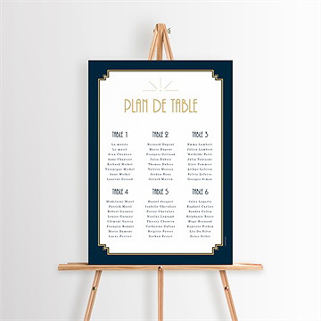 Plan de table mariage art déco