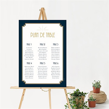 Plan de table mariage art déco - Mise en situation
