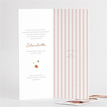 Faire-part naissance fraises acidulées photomaton - Détail du faire-part