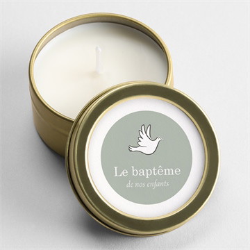 Bougie baptême petits frères plié