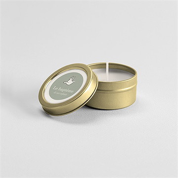 Bougie baptême petits frères or - Mise en situation