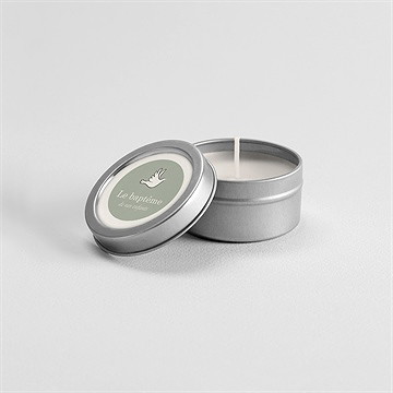 Bougie baptême petits frères argent - Mise en situation