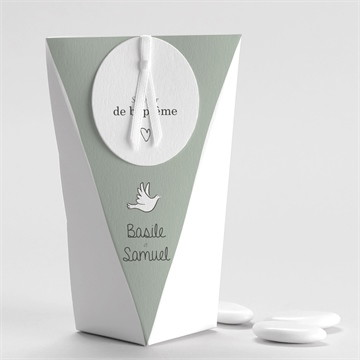 Boîte de dragées baptême petits frères étui
