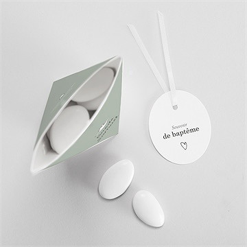 Boîte de dragées baptême petits frères étui - Intérieur de la boîte