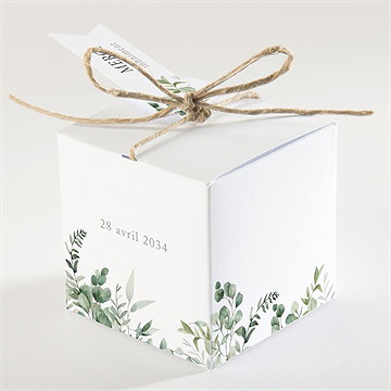 Boîte de dragées baptême adulte végétal - Dos de la boîte