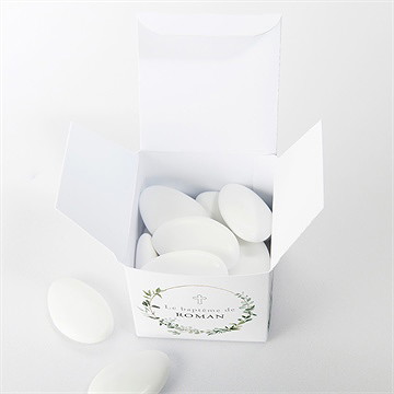 Boîte de dragées baptême adulte végétal - Intérieur de la boîte