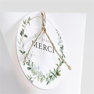 Boîte de dragées baptême adulte végétal étui - Détail de la boîte