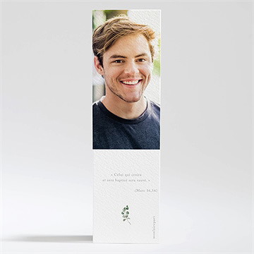 Signet baptême adulte végétal - Dos du signet