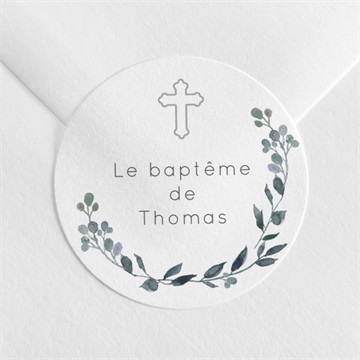 Sticker baptême adulte eucalyptus
