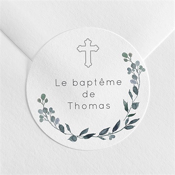 Sticker baptême adulte eucalyptus