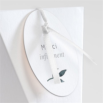 Boîte de dragées baptême adulte eucalyptus étui - Détail de la boîte