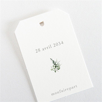 Etiquette baptême adulte végétal - Dos de l'étiquette