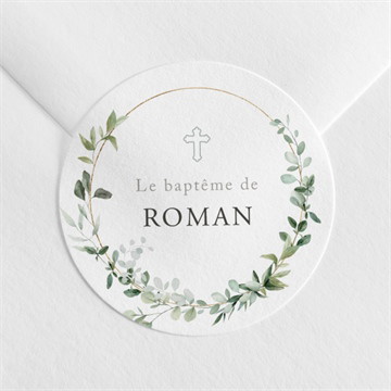 Sticker baptême adulte végétal
