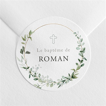 Sticker baptême adulte végétal