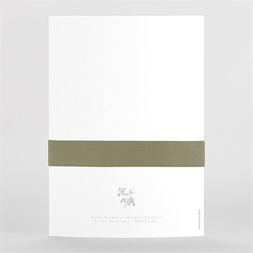 Faire-part mariage fleuri 2 volets - Vue de Dos