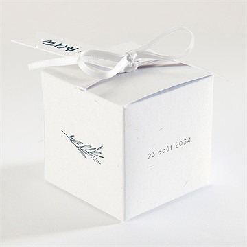 Boîte de dragées baptême couronne végétale adulte - Dos de la boîte