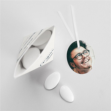 Boîte de dragées baptême couronne végétale adulte étui - Intérieur de la boîte