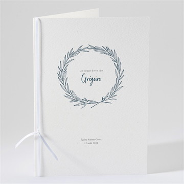 Livret de messe baptême couronne végétale adulte étui