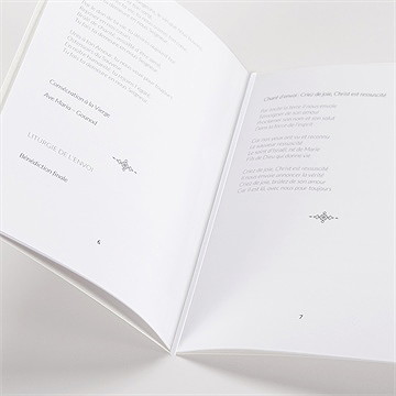 Livret de messe baptême couronne végétale adulte - Détail de l'intérieur