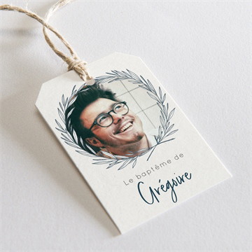 Etiquette baptême couronne végétale adulte