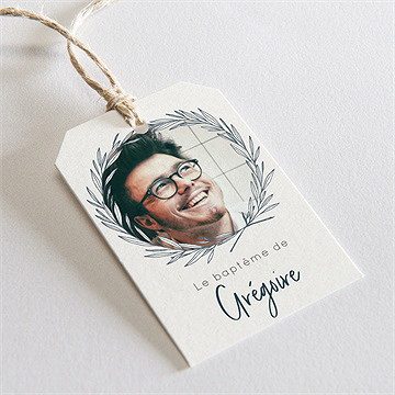 Etiquette baptême couronne végétale adulte