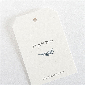 Etiquette baptême couronne végétale adulte - Dos de l'étiquette