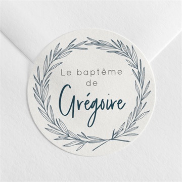 Sticker baptême couronne végétale adulte étui