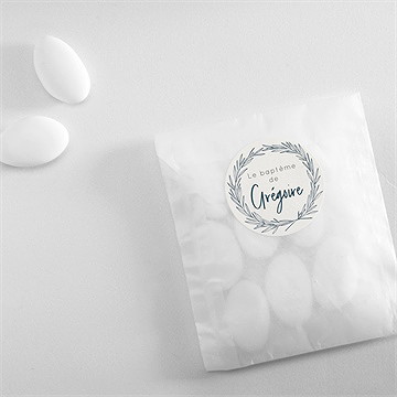 Sticker baptême couronne végétale adulte - Mise en situation