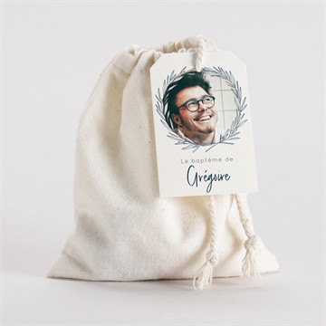 Pochon baptême couronne végétale adulte étui