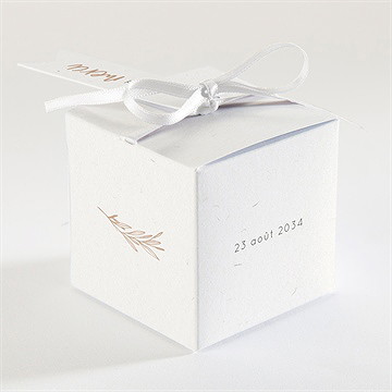 Boîte de dragées baptême fille adulte - Dos de la boîte