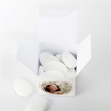 Boîte de dragées baptême fille adulte - Intérieur de la boîte