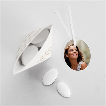 Boîte de dragées baptême fille adulte étui - Intérieur de la boîte