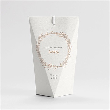 Boîte de dragées baptême fille adulte étui - Dos de la boîte