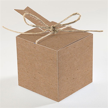 Boîte de dragées baptême ichthus kraft adulte - Dos de la boîte