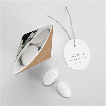 Boîte de dragées baptême ichthus kraft adulte étui - Intérieur de la boîte