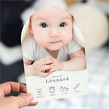 Faire-part naissance jolis pictos arche